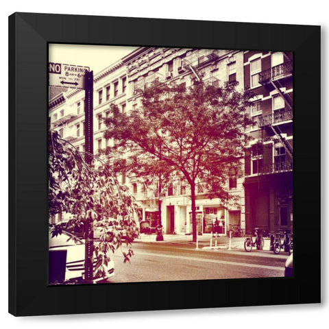 Downtown Black Modern Wood Framed Art Print with Double Matting by Acosta, Juliana