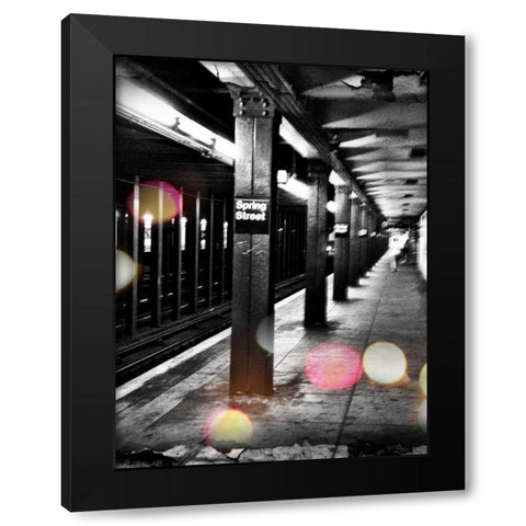 Next Stop Black Modern Wood Framed Art Print by Acosta