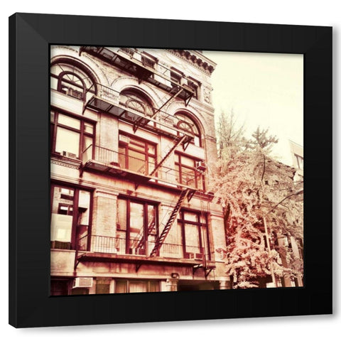 Uptown Black Modern Wood Framed Art Print with Double Matting by Acosta