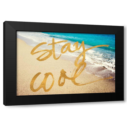 Stay Cool Ocean Black Modern Wood Framed Art Print by Acosta