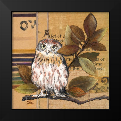 Little Owls I Black Modern Wood Framed Art Print by Pinto, Patricia
