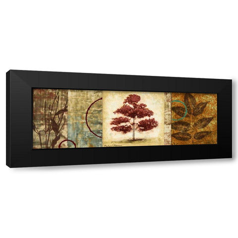 Red Tree Panel II Black Modern Wood Framed Art Print with Double Matting by Marcon, Michael