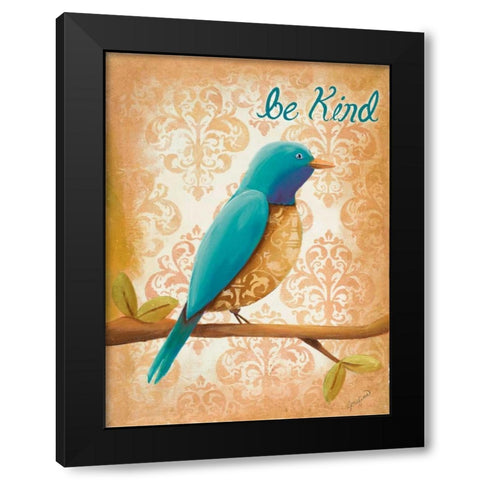 Be Kind Black Modern Wood Framed Art Print by Josefina