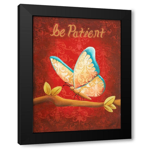 Be Patient Black Modern Wood Framed Art Print with Double Matting by Josefina