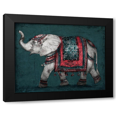 Regal Elephant Black Modern Wood Framed Art Print by Pinto, Patricia