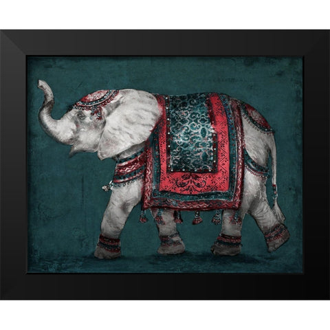 Regal Elephant Black Modern Wood Framed Art Print by Pinto, Patricia