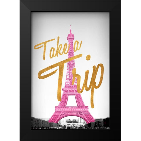 Take A Trip Black Modern Wood Framed Art Print by Navas, Emily