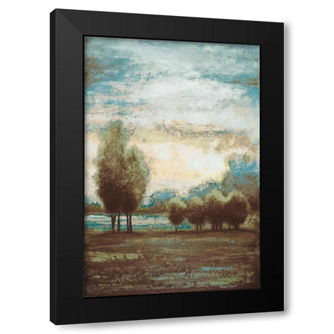 Return to the Blue Open Glow I Black Modern Wood Framed Art Print by Marcon, Michael