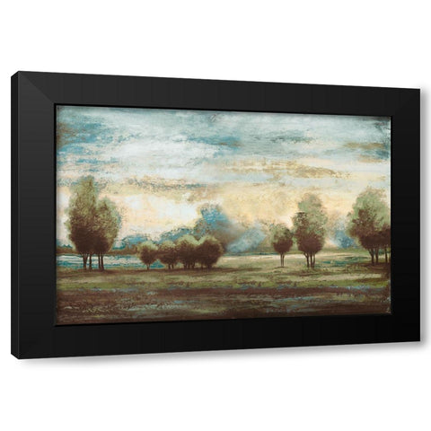 Return to the Blue Open Glow ! Black Modern Wood Framed Art Print with Double Matting by Marcon, Michael