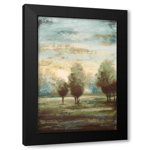 Return to the Blue Open Glow II Black Modern Wood Framed Art Print with Double Matting by Marcon, Michael