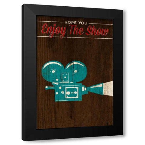 Enjoy the Show-Camera Black Modern Wood Framed Art Print with Double Matting by SD Graphics Studio