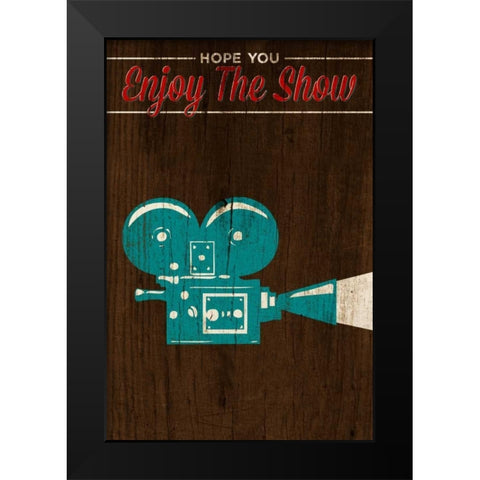 Enjoy the Show-Camera Black Modern Wood Framed Art Print by SD Graphics Studio