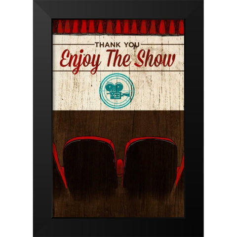 Enjoy the Show-Theater Black Modern Wood Framed Art Print by SD Graphics Studio