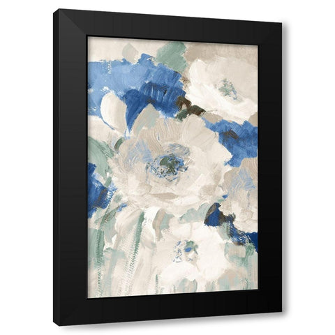 Blue Flower Power II Black Modern Wood Framed Art Print with Double Matting by Loreth, Lanie