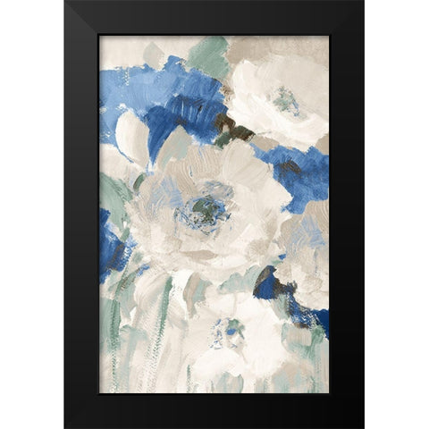 Blue Flower Power II Black Modern Wood Framed Art Print by Loreth, Lanie