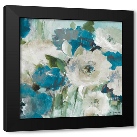 Indigo Power Square III Black Modern Wood Framed Art Print with Double Matting by Loreth, Lanie