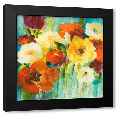 Flower Power II Black Modern Wood Framed Art Print by Loreth, Lanie