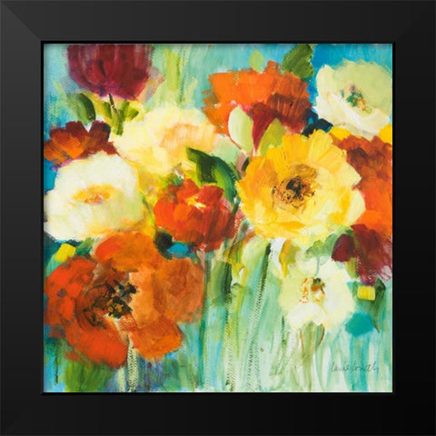 Flower Power II Black Modern Wood Framed Art Print by Loreth, Lanie
