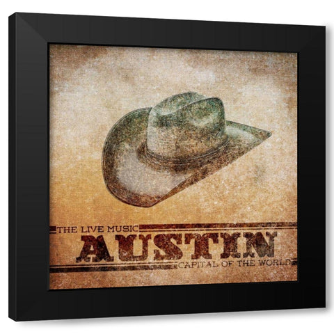 Austin Black Modern Wood Framed Art Print with Double Matting by SD Graphics Studio