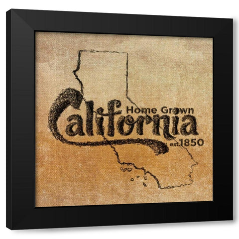 California Black Modern Wood Framed Art Print with Double Matting by SD Graphics Studio