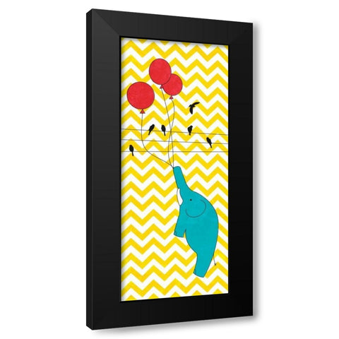 Floating Elephant Black Modern Wood Framed Art Print with Double Matting by SD Graphics Studio