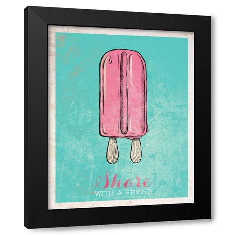 Share with a Friend Black Modern Wood Framed Art Print with Double Matting by SD Graphics Studio