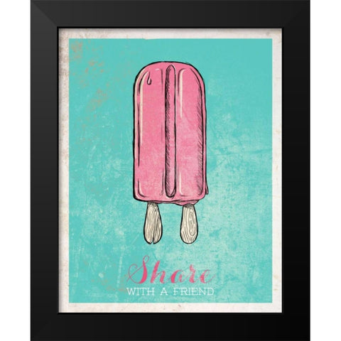 Share with a Friend Black Modern Wood Framed Art Print by SD Graphics Studio