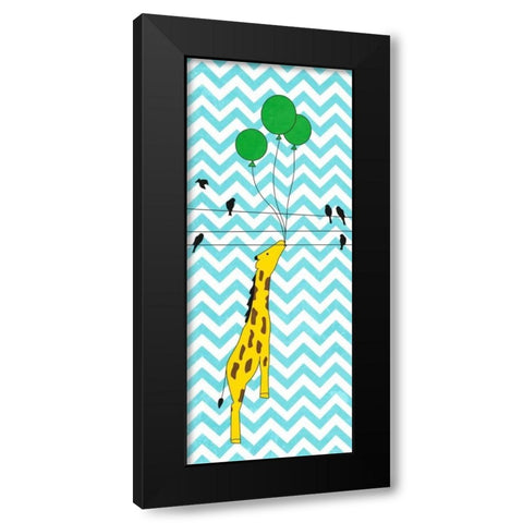 Floating Giraffe Black Modern Wood Framed Art Print by SD Graphics Studio