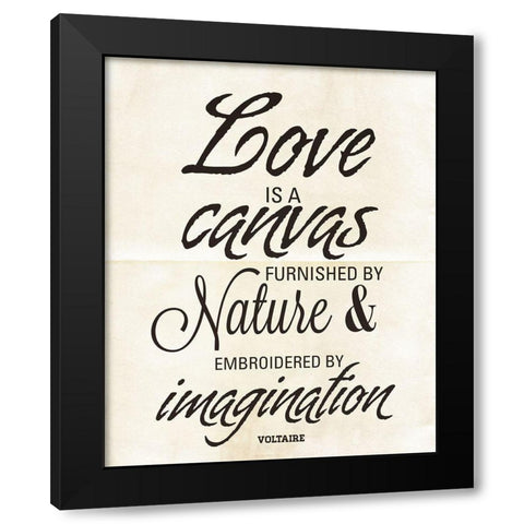 Love is a Canvas Black Modern Wood Framed Art Print by Marie, Addie