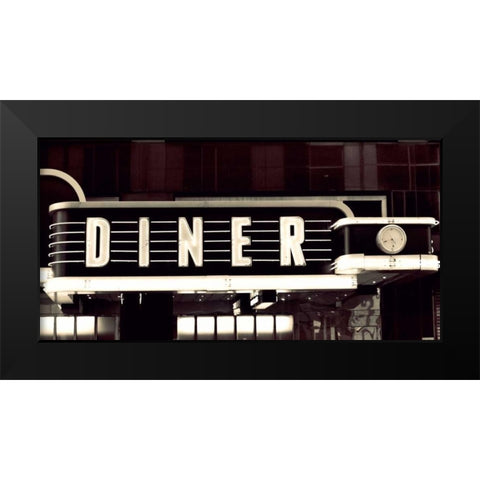Diner Black Modern Wood Framed Art Print by Bryant, Susan