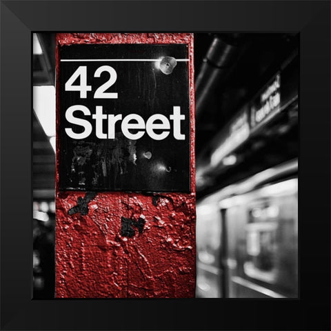 NY Subway Border I Black Modern Wood Framed Art Print by Bryant, Susan