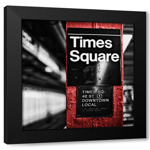 NY Subway Border II Black Modern Wood Framed Art Print with Double Matting by Bryant, Susan