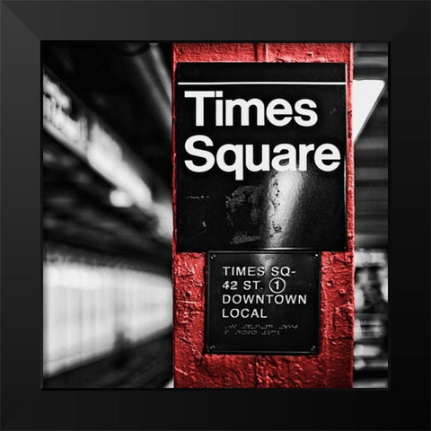 NY Subway Border II Black Modern Wood Framed Art Print by Bryant, Susan