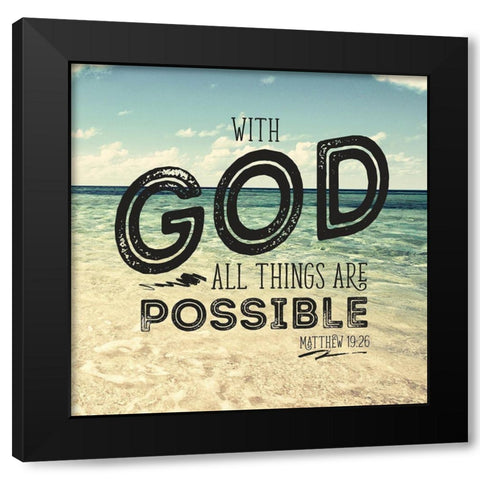 All Things Possible Black Modern Wood Framed Art Print by Bryant, Susan