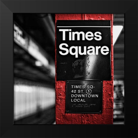 Square Times Square Black Modern Wood Framed Art Print by Bryant, Susan