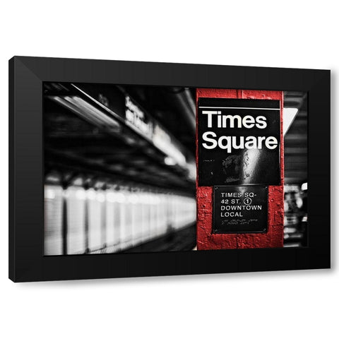 Times Square Black Modern Wood Framed Art Print with Double Matting by Bryant, Susan