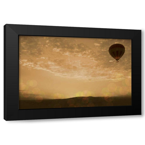 Sunset Mara Balloon Black Modern Wood Framed Art Print by Bryant, Susan