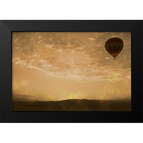 Sunset Mara Balloon Black Modern Wood Framed Art Print by Bryant, Susan