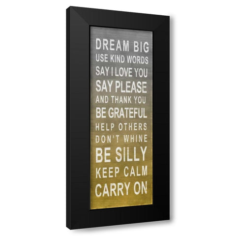 Dream Big Black Modern Wood Framed Art Print by SD Graphics Studio