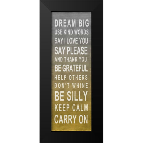 Dream Big Black Modern Wood Framed Art Print by SD Graphics Studio