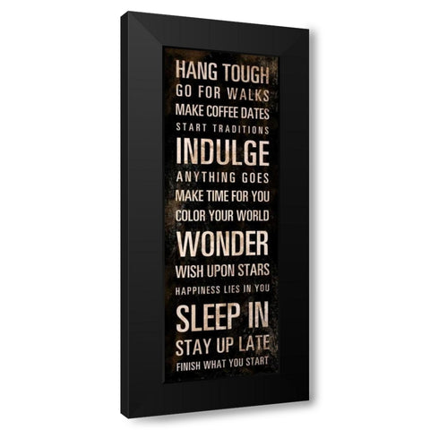 Hang Tough Black Modern Wood Framed Art Print by SD Graphics Studio