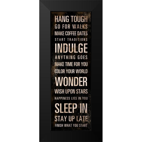 Hang Tough Black Modern Wood Framed Art Print by SD Graphics Studio