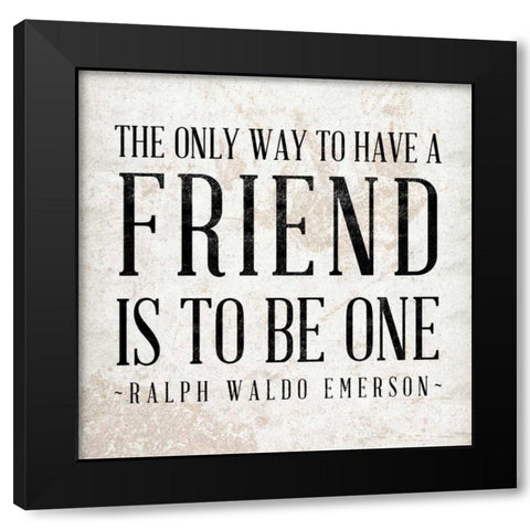 Friend Black Modern Wood Framed Art Print with Double Matting by SD Graphics Studio