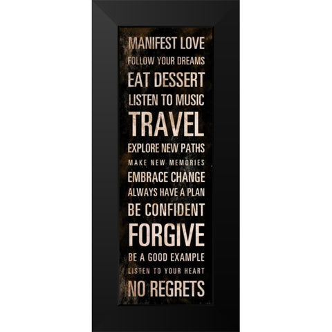 Manifest Love Black Modern Wood Framed Art Print by SD Graphics Studio