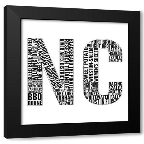 NC Type Black Modern Wood Framed Art Print with Double Matting by SD Graphics Studio