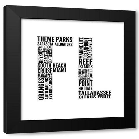 FL Type Black Modern Wood Framed Art Print with Double Matting by SD Graphics Studio