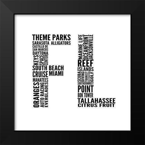 FL Type Black Modern Wood Framed Art Print by SD Graphics Studio