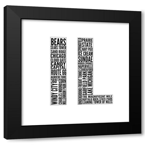 IL Type Black Modern Wood Framed Art Print with Double Matting by SD Graphics Studio