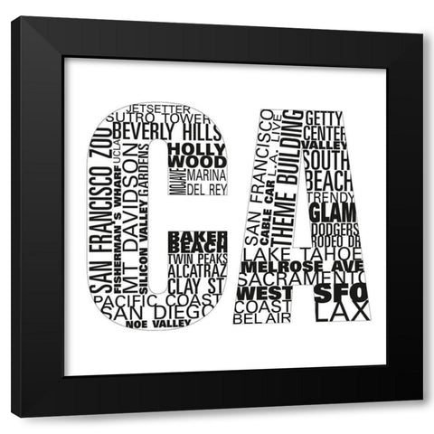 CA Type I Black Modern Wood Framed Art Print with Double Matting by SD Graphics Studio