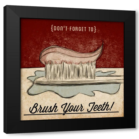Wash Your Hands Black Modern Wood Framed Art Print by SD Graphics Studio